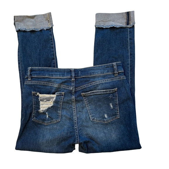 DL1961 Stevie Mid Rise Silm Boyfriend Cuffed Jeans in Rebel, Sz 27 - Picture 10 of 14